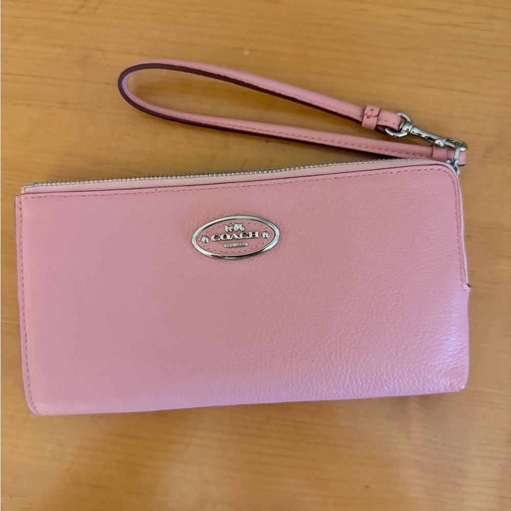 Coach Pink Leather Clutch Wristlet